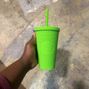 Starbucks Bright Green Textured Tumbler with Straw